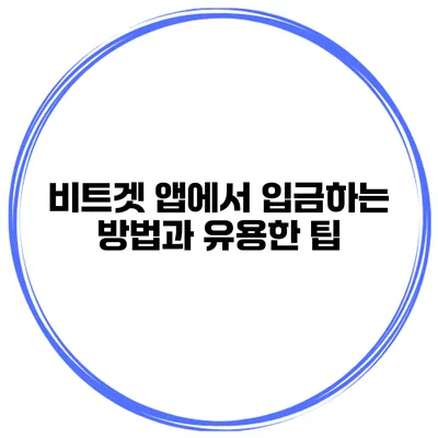 비트겟 앱에서 입금하는 방법과 유용한 팁