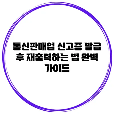 통신판매업 신고증 발급 후 재출력하는 법 완벽 가이드